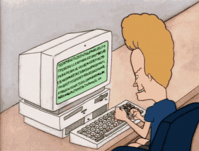 beavis using computer